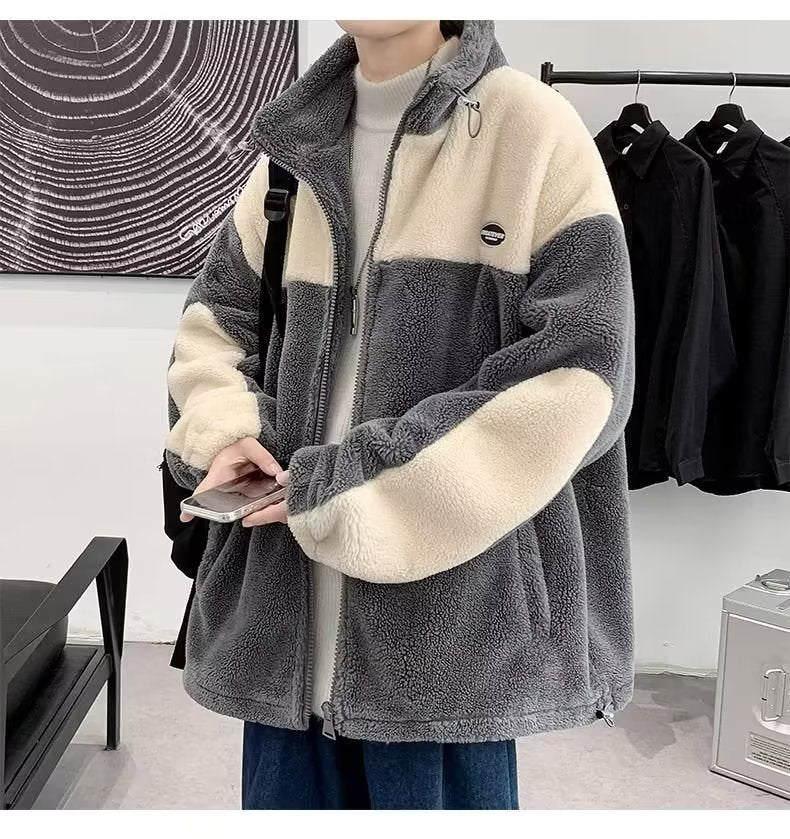 Berber Fleece Coat Winter Men Fashion Brands Fleece Padded Jacket