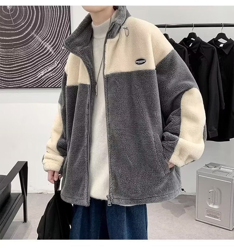 Berber Fleece Coat Winter Men Fashion Brands Fleece Padded Jacket