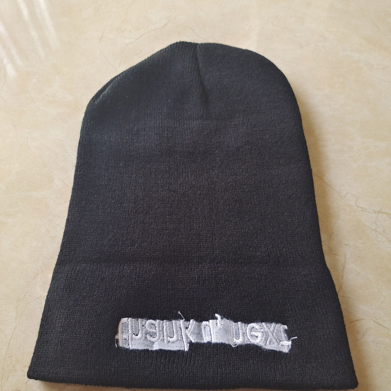 Letter Thank U,next Embroidery Knitted Hat Cold-proof Warm Fashion Men And Women Autumn And Winter Woolen
