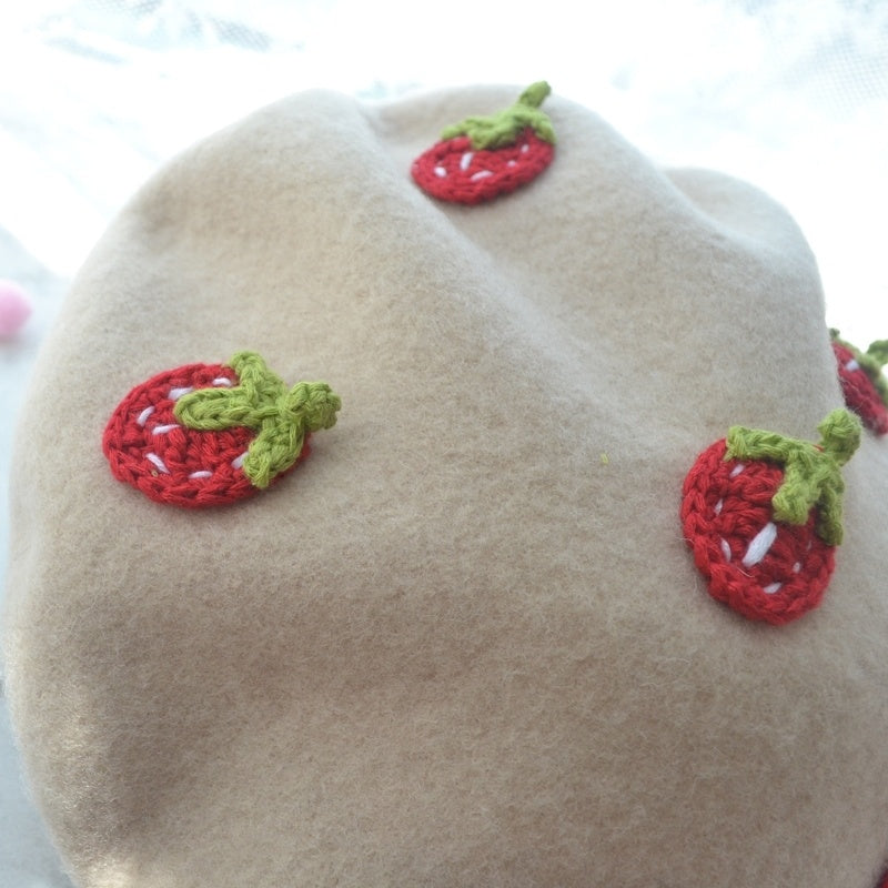 Korean Style Cute All-match Strawberry Beret Women